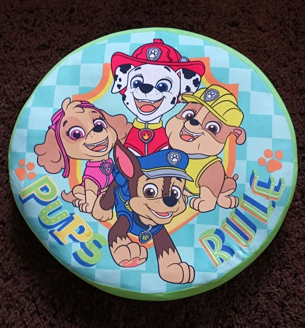 Paw Patrol Round Play Room Television Floor Pillow Skye Chase Rubble & Marshall